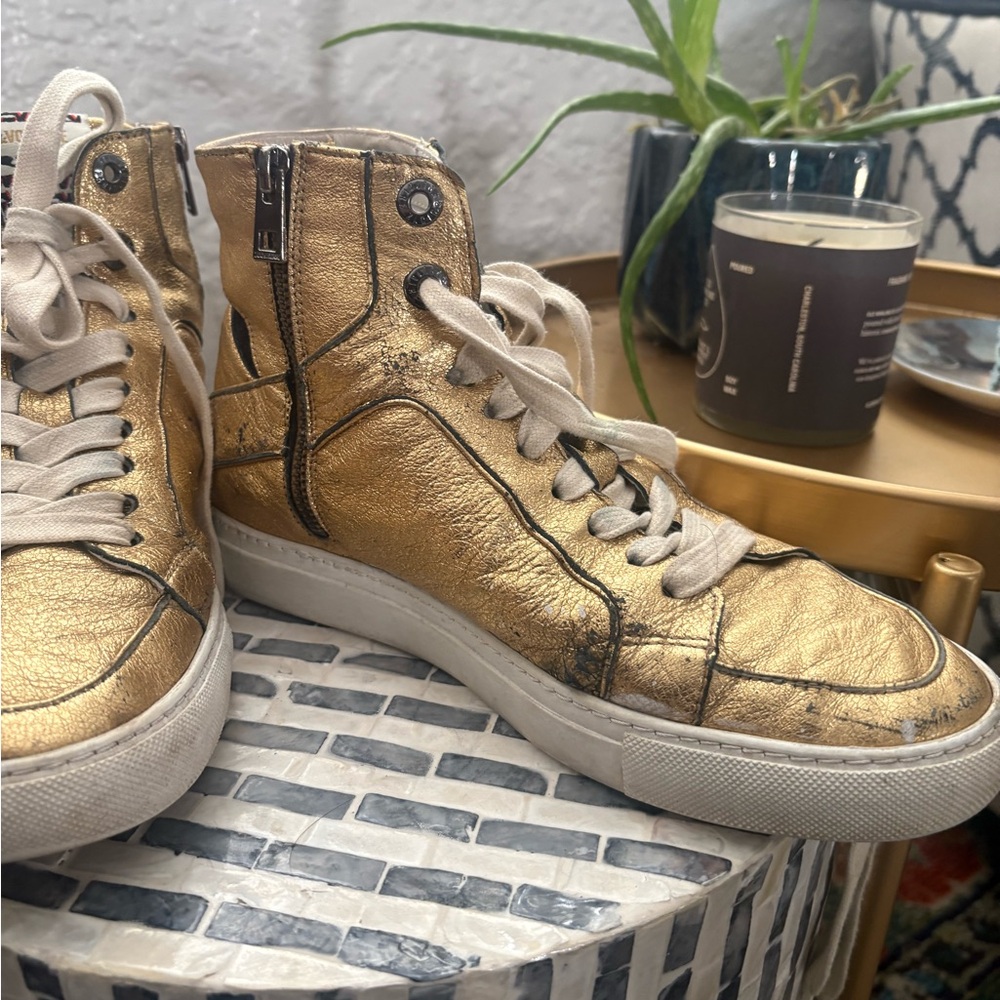 Zadig & Voltaire Gold High Flash Sneakers‎ size 39 - Picture 15 of 16